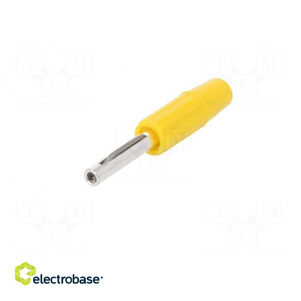 Plug | 4mm banana | 10A | 60VDC | yellow | non-insulated | for cable image 2