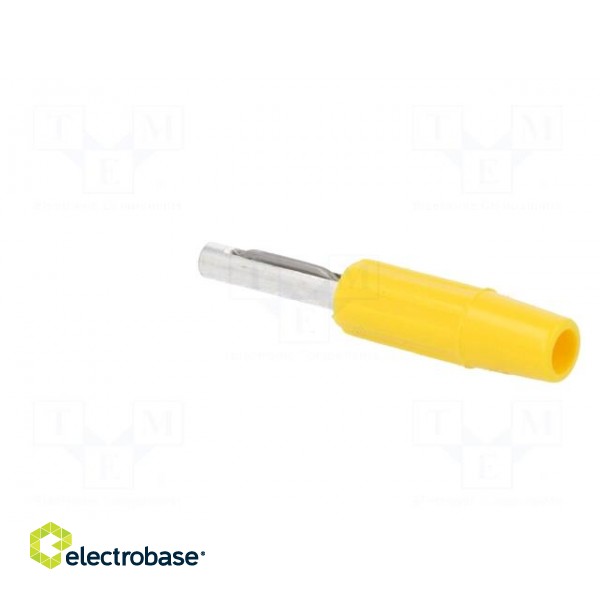 Plug | 4mm banana | 10A | 60VDC | yellow | non-insulated | for cable image 4