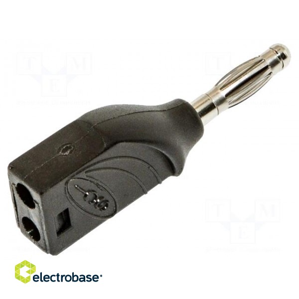 Plug | 4mm banana | 15A | 1kVDC | black | non-insulated