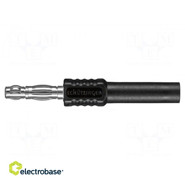 Plug | 4mm banana | 16A | 30VAC | 60VDC | black | non-insulated | 66.9mm