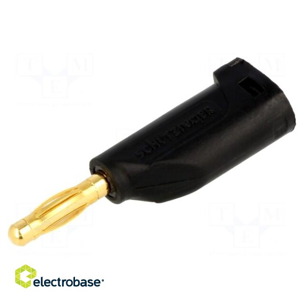 Plug | 4mm banana | 16A | 33VAC | 70VDC | black | Max.wire diam: 4mm