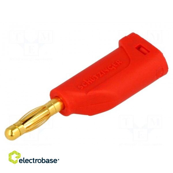 Plug | 4mm banana | 16A | 33VAC | 70VDC | red | Max.wire diam: 4mm