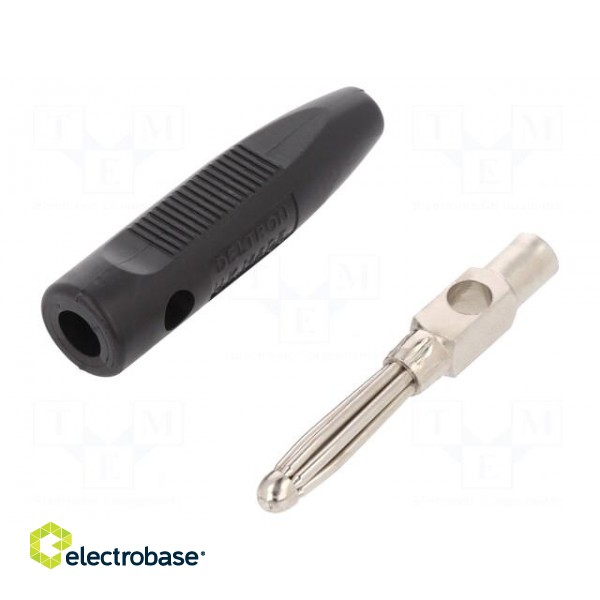 Plug | 4mm banana | 16A | 50VDC | black | for cable | 2.5mm2 | screw image 1