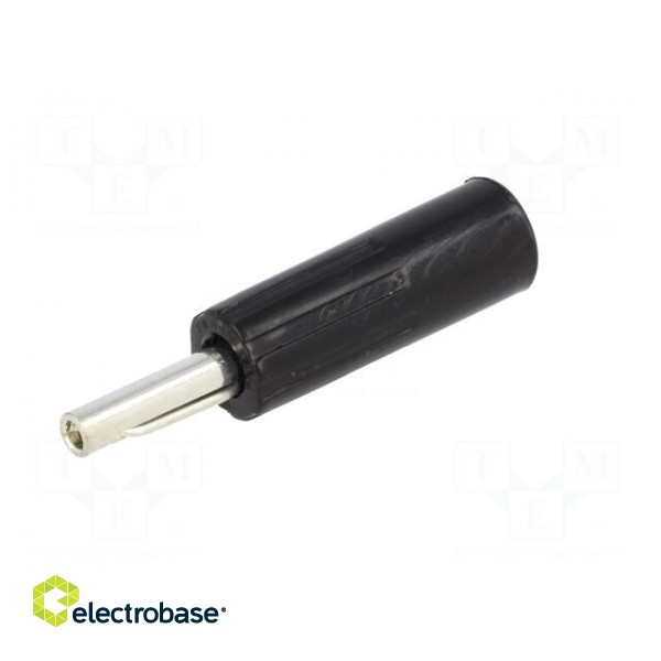 Plug | 4mm banana | 16A | 50VDC | black | non-insulated | for cable paveikslėlis 2