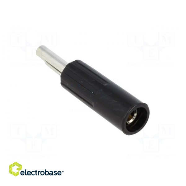 Plug | 4mm banana | 16A | 50VDC | black | non-insulated | for cable paveikslėlis 4