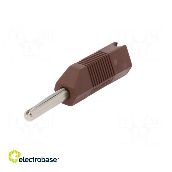 Plug | 4mm banana | 16A | 50VDC | brown | for cable | 2.5mm2 image 2