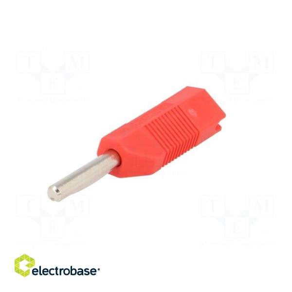 Plug | 4mm banana | 16A | 50VDC | red | for cable | 2.5mm2 | nickel plated фото 2