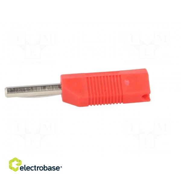 Plug | 4mm banana | 16A | 50VDC | red | for cable | 2.5mm2 | nickel plated фото 3