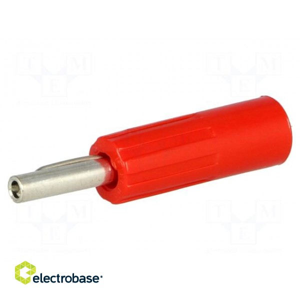 Plug | 4mm banana | 16A | 50VDC | red | non-insulated | for cable | 5.5mm2 image 1