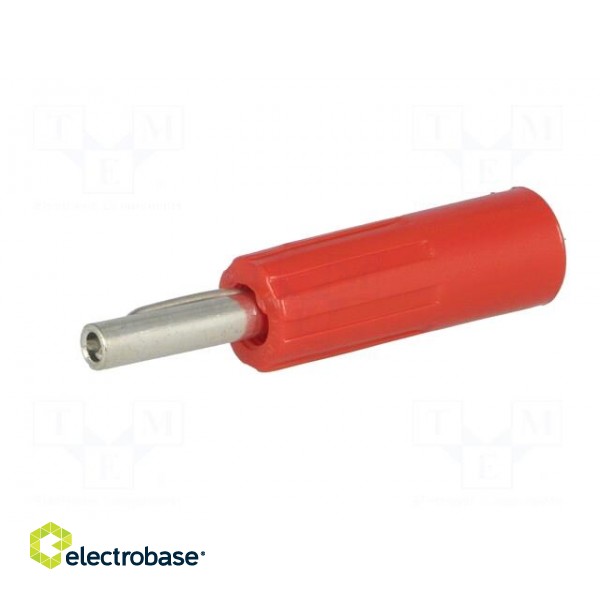 Plug | 4mm banana | 16A | 50VDC | red | non-insulated | for cable | 5.5mm2 фото 2