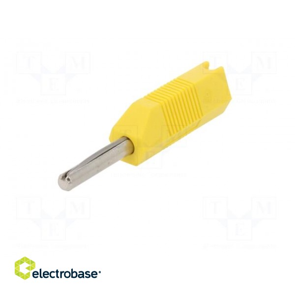 Plug | 4mm banana | 16A | 50VDC | yellow | for cable | 2.5mm2 paveikslėlis 2