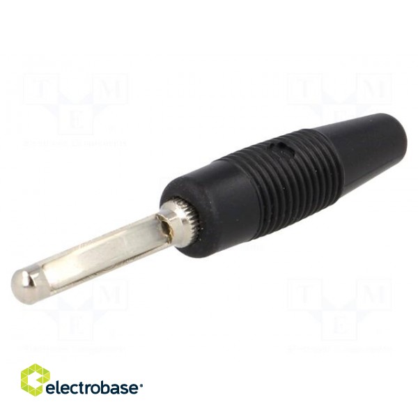 Plug | 4mm banana | 16A | 60VDC | black | non-insulated | 3mΩ | 2.5AWG image 1