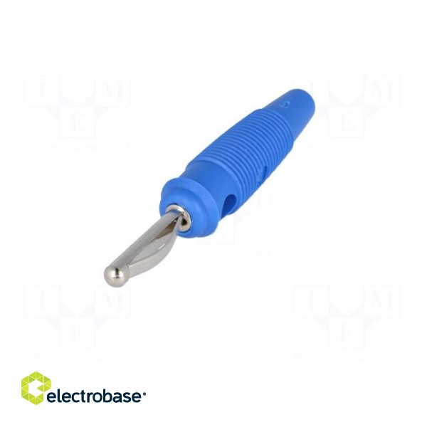 Plug | 4mm banana | 16A | 60VDC | blue | 3mΩ | 1.5mm2 | Contacts: brass image 2