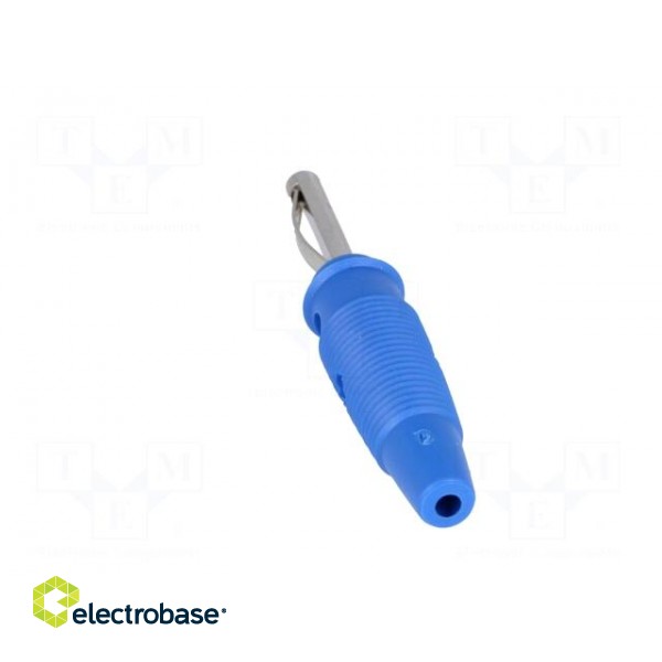 Plug | 4mm banana | 16A | 60VDC | blue | 3mΩ | 1.5mm2 | Contacts: brass image 5
