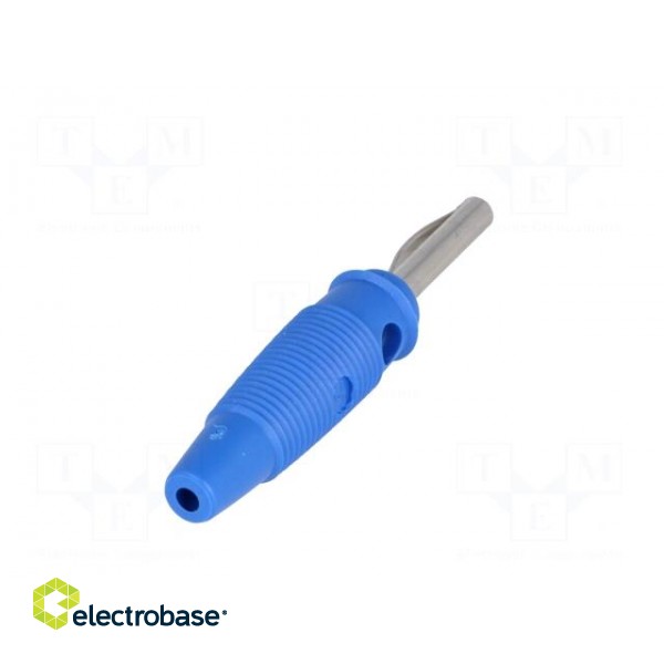 Plug | 4mm banana | 16A | 60VDC | blue | 3mΩ | 1.5mm2 | Contacts: brass image 6