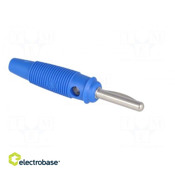 Plug | 4mm banana | 16A | 60VDC | blue | 3mΩ | 1.5mm2 | Contacts: brass image 8