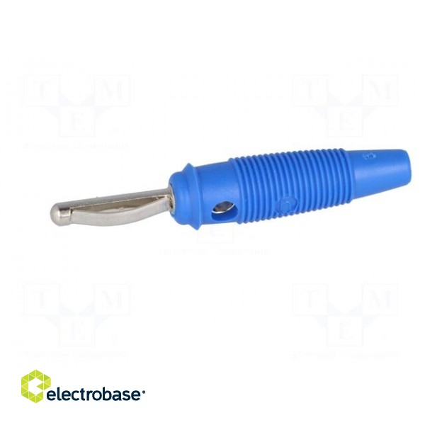 Plug | 4mm banana | 16A | 60VDC | blue | 3mΩ | 1.5mm2 | Contacts: brass image 3