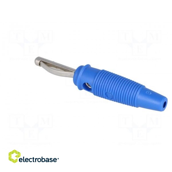 Plug | 4mm banana | 16A | 60VDC | blue | 3mΩ | 1.5mm2 | Contacts: brass image 4