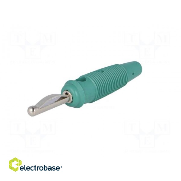 Plug | 4mm banana | 16A | 60VDC | green | 3mΩ | 1.5mm2 | nickel plated image 2