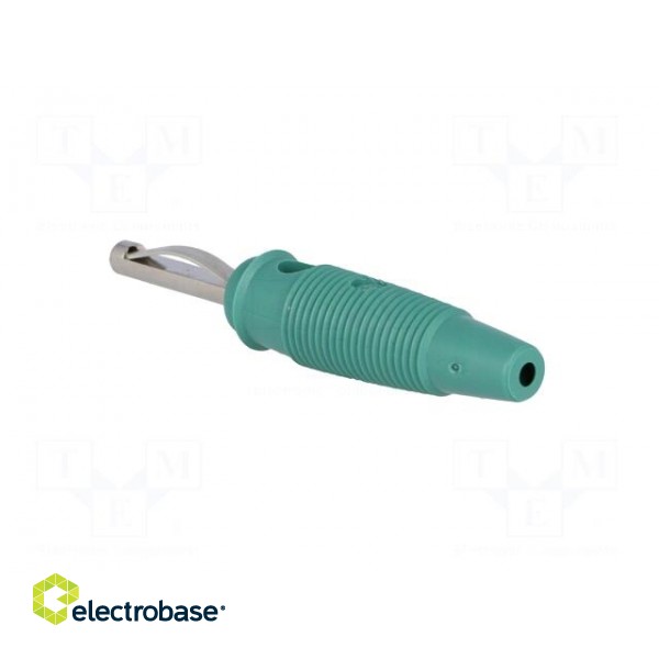 Plug | 4mm banana | 16A | 60VDC | green | 3mΩ | 1.5mm2 | Contacts: brass фото 4
