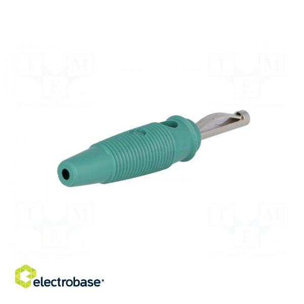 Plug | 4mm banana | 16A | 60VDC | green | 3mΩ | 1.5mm2 | Contacts: brass image 6