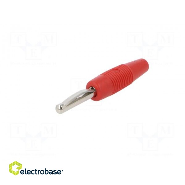 Plug | 4mm banana | 16A | 60VDC | red | non-insulated | 3mΩ | 2.5AWG paveikslėlis 2