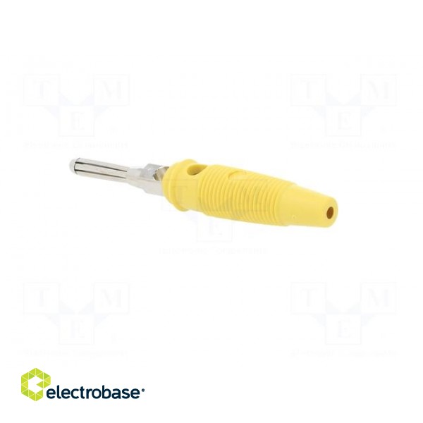 Plug | 4mm banana | 16A | 60VDC | yellow | non-insulated | 3mΩ | 1.5mm2 фото 4