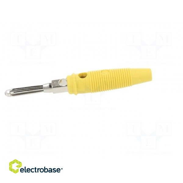 Plug | 4mm banana | 16A | 60VDC | yellow | non-insulated | 3mΩ | 1.5mm2 фото 3
