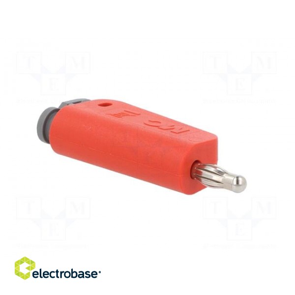 Plug | 4mm banana | 19A | 30VAC | 60VDC | red | nickel plated | 1mm2 фото 8