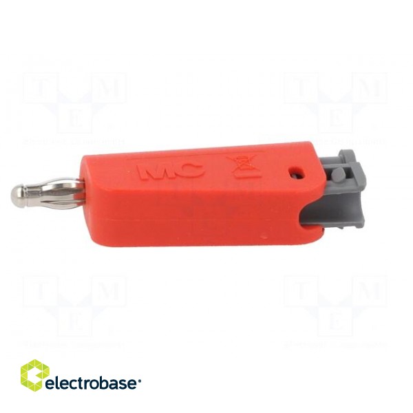 Plug | 4mm banana | 19A | red | non-insulated,with 4mm axial socket image 3