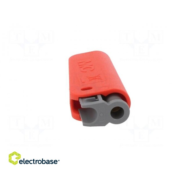 Plug | 4mm banana | 19A | red | non-insulated,with 4mm axial socket фото 5