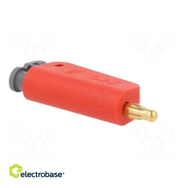 Plug | 4mm banana | 19A | red | non-insulated,with 4mm axial socket image 8