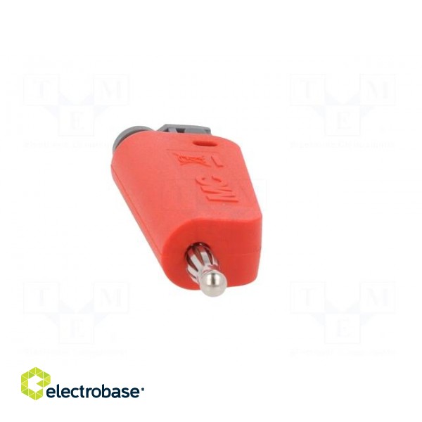 Plug | 4mm banana | 19A | red | non-insulated,with 4mm axial socket фото 9