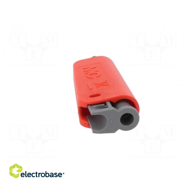 Plug | 4mm banana | 19A | red | non-insulated,with 4mm axial socket paveikslėlis 5