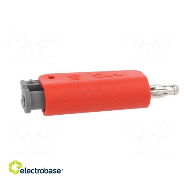 Plug | 4mm banana | 19A | red | non-insulated,with 4mm axial socket image 7