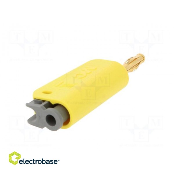 Plug | 4mm banana | 19A | yellow | gold-plated | on cable image 6