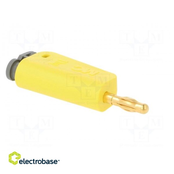 Plug | 4mm banana | 19A | yellow | gold-plated | on cable image 8