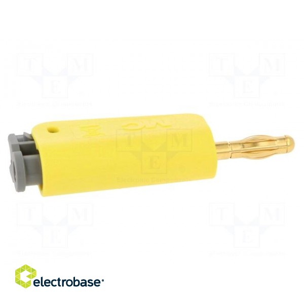 Plug | 4mm banana | 19A | yellow | gold-plated | on cable фото 7