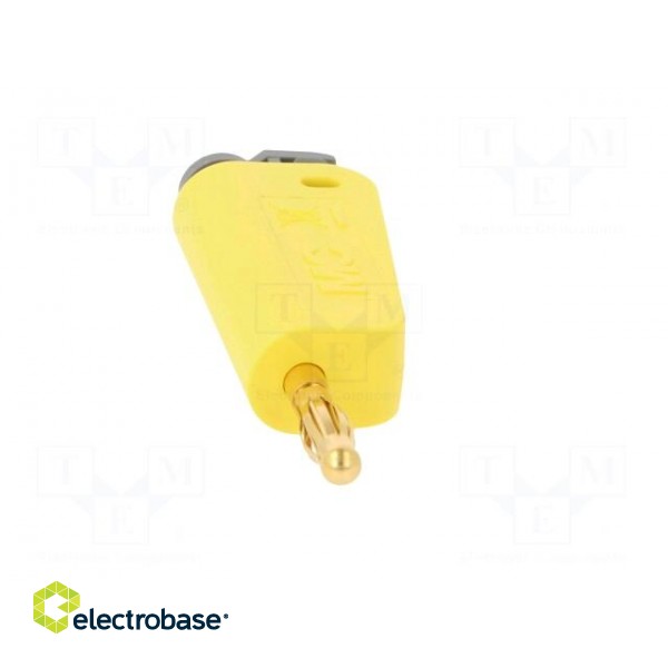 Plug | 4mm banana | 19A | yellow | gold-plated | on cable фото 9