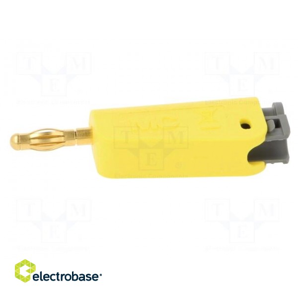 Plug | 4mm banana | 19A | yellow | gold-plated | on cable image 3
