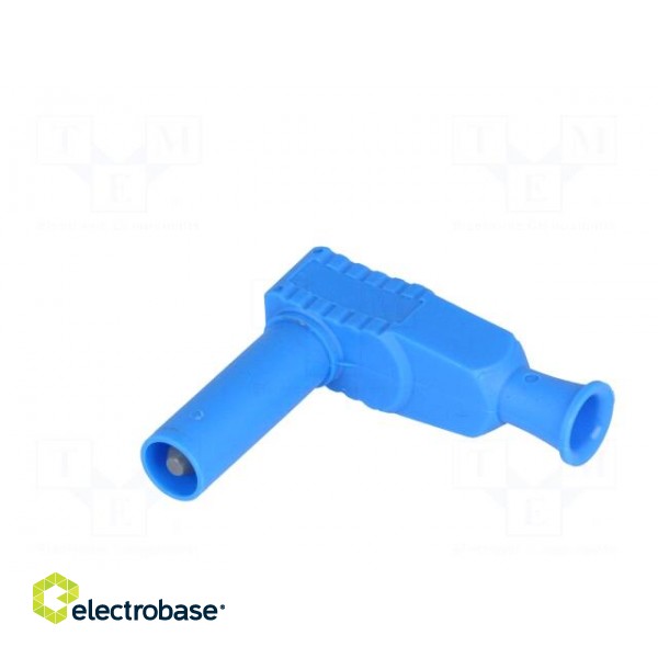 Plug | 4mm banana | 20A | 1kVAC | blue | insulated | 2.5mm2 | on cable image 2