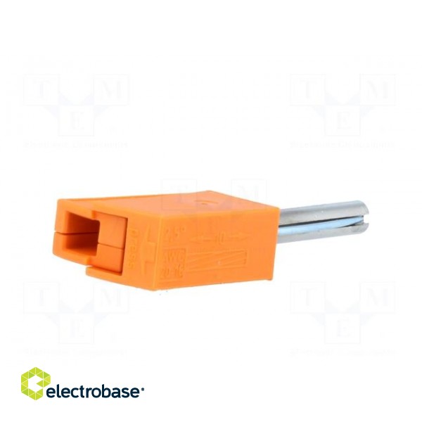 Plug | 4mm banana | 20A | 42V | orange | non-insulated | 40mm image 6