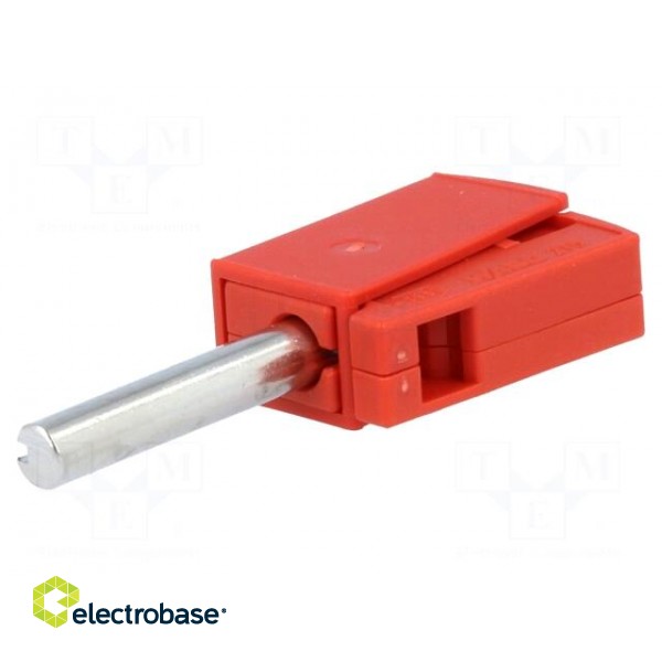 Plug | 4mm banana | 20A | 42V | red | non-insulated | 40mm | 3.86g image 1