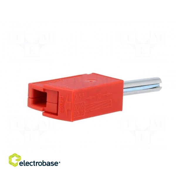 Plug | 4mm banana | 20A | 42V | red | non-insulated | 40mm | 3.86g image 6