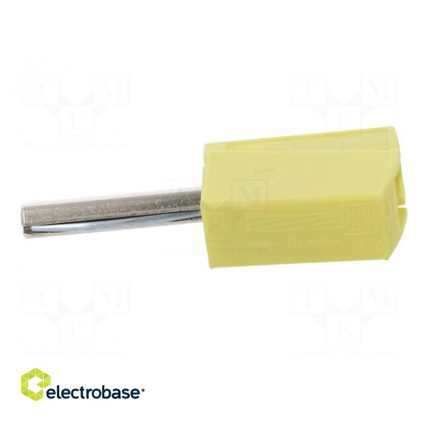 Plug | 4mm banana | 20A | 42V | yellow | non-insulated | 40mm | 3.86g image 3
