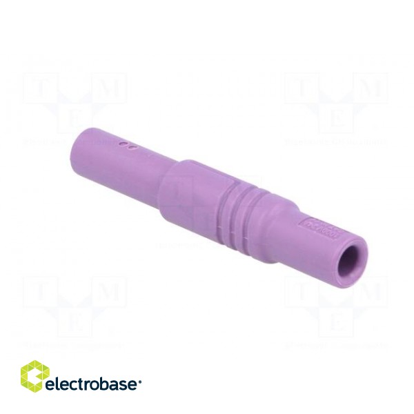 Plug | 4mm banana | 24A | 1kV | violet | insulated | Mounting: screw paveikslėlis 4
