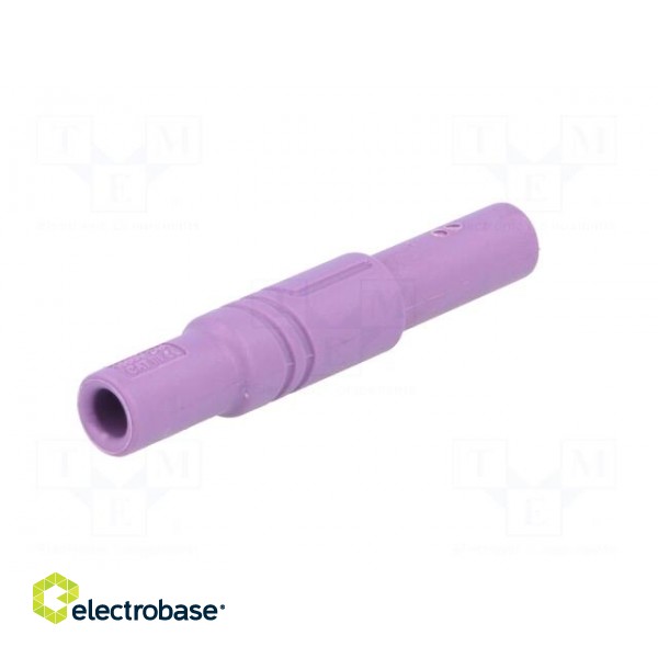 Plug | 4mm banana | 24A | 1kV | violet | insulated | Mounting: screw фото 6