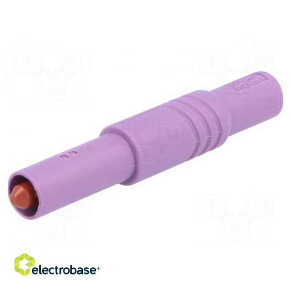 Plug | 4mm banana | 24A | 1kV | violet | insulated | Mounting: screw paveikslėlis 1