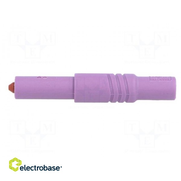 Plug | 4mm banana | 24A | 1kV | 1kVDC | violet | insulated | 3mΩ | screw image 3