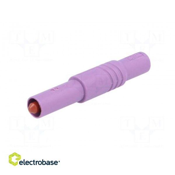 Plug | 4mm banana | 24A | 1kV | violet | insulated | Mounting: screw фото 2